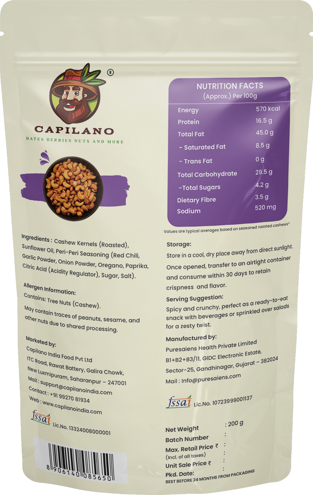 Roasted Cashew Peri Peri